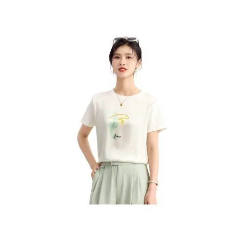 JINJU 기하학 패턴 라인 여성 티셔츠