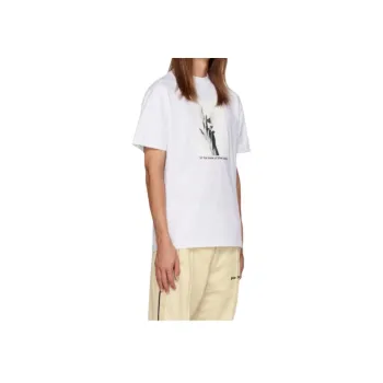 PALM ANGELS Wings Logo Printed Crewneck T Shirt