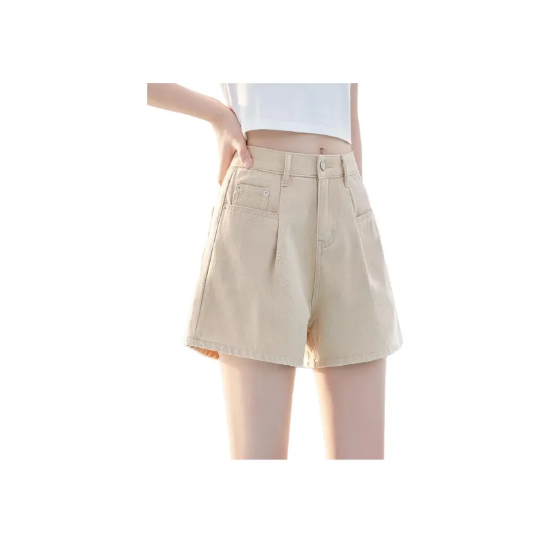 Mo Han Yi Mei Denim Shorts Women's Khaki-3