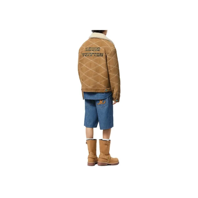 LOUIS VUITTON Embroidered Shearling Workwear Blouson-2
