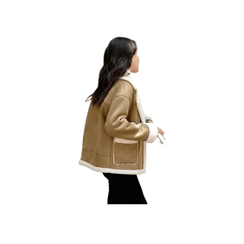 Mo Han Yi Mei Jackets & Coats Women's Khaki Green-0