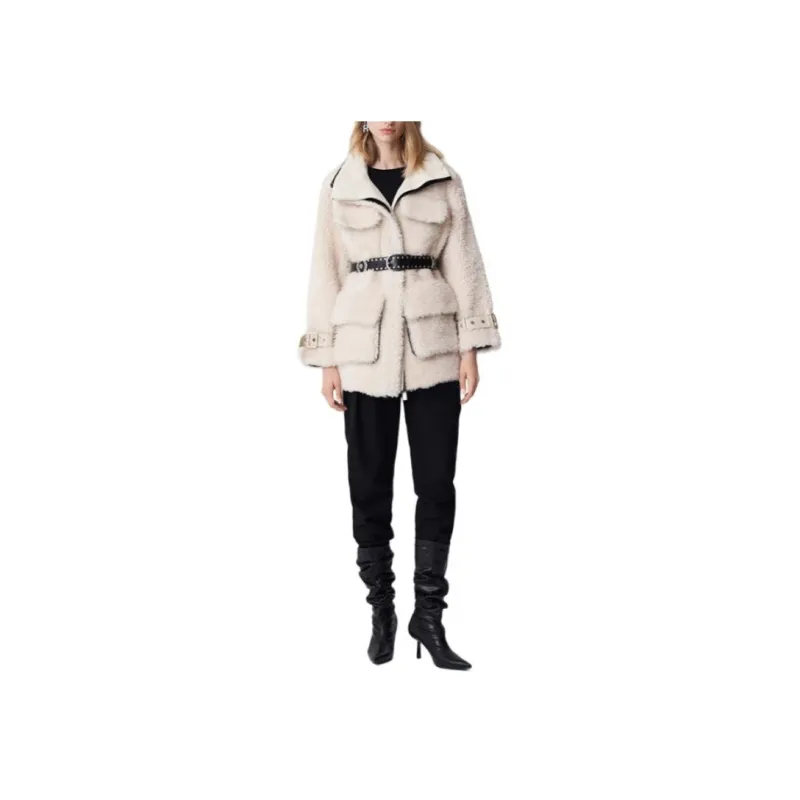 IRO NIGHT Velvet feel Coat Women's White-1