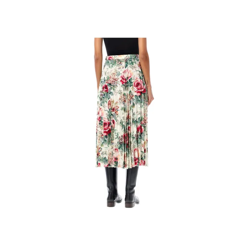 JUNYA WATANABE Flower Printed Pleated Midi Skirt-1