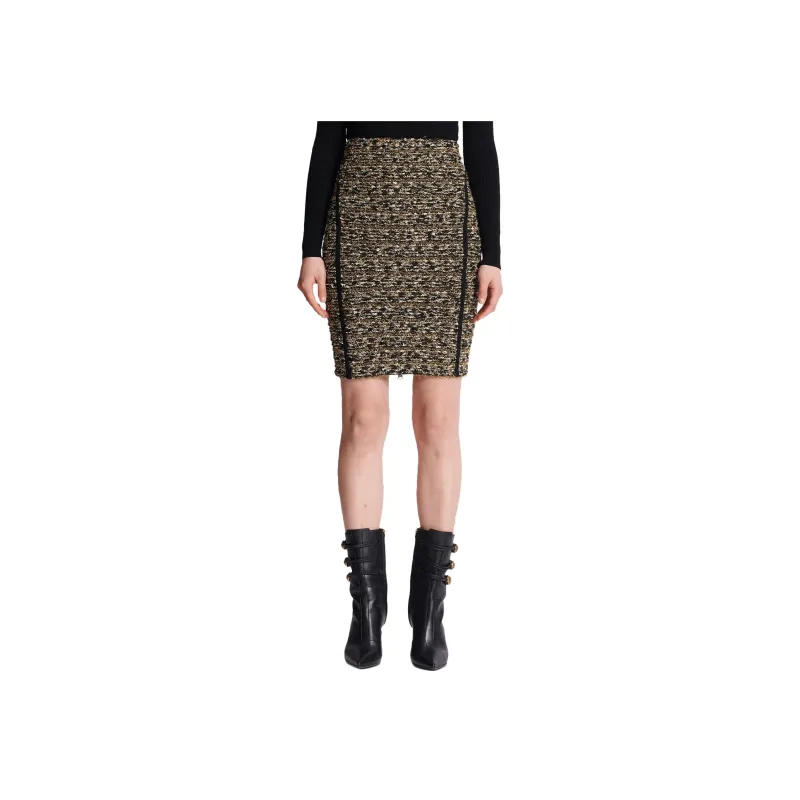 BALMAIN Lurex Tweed Pencil Skirt-3
