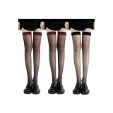 Red Edge Black Stockings 2+Black Frame Skin 1[3 Pack]