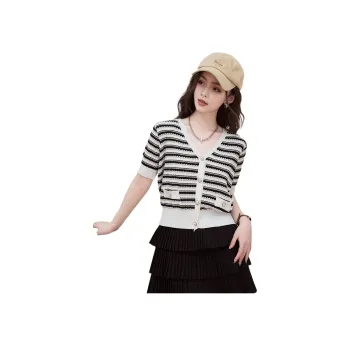 FAWENXIANGZI Knitwear Women's Black & White