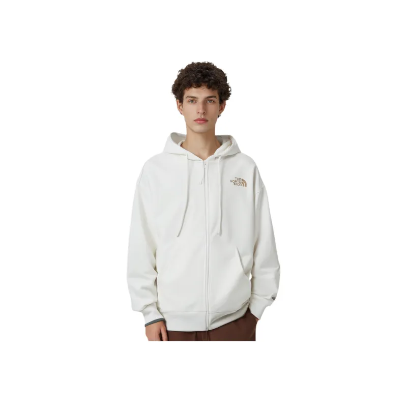 THE NORTH FACE Bonney Brushed Hood Zip Up Sweatshirt Unisex White-3