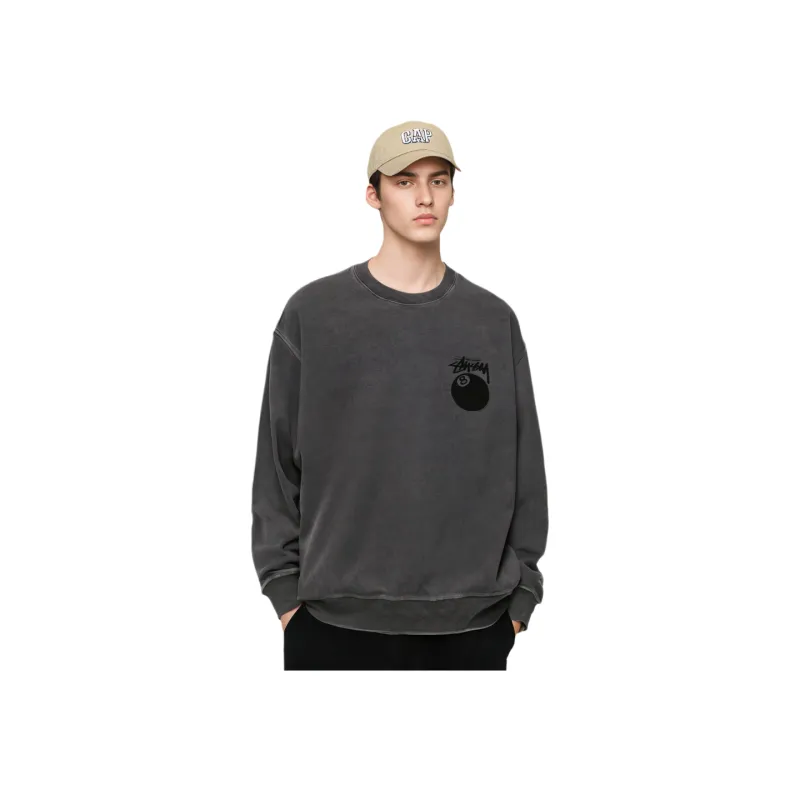 Stussy 8 Ball Pigment Dyed Crew - POIZON