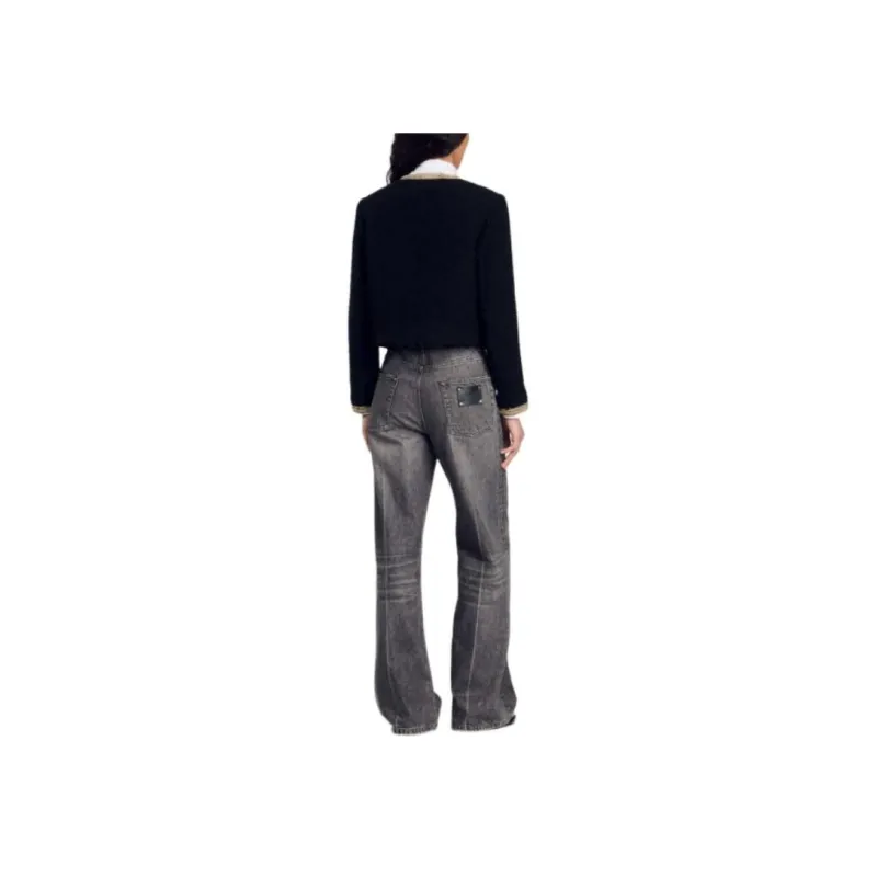 Sandro Cropped Tweed Jacket-3