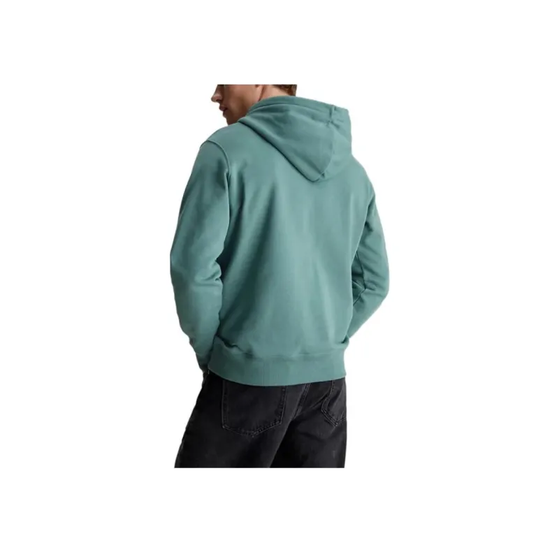 CALVIN KLEIN Cotton Blend Fleece Hoodie Sweatshirt Men's Green-2