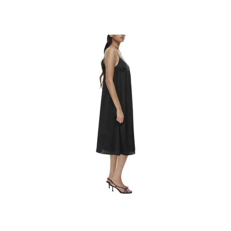 ARITZIA Wilfred Lover Satin Midi Dress Slip Dresses Women's Black-2