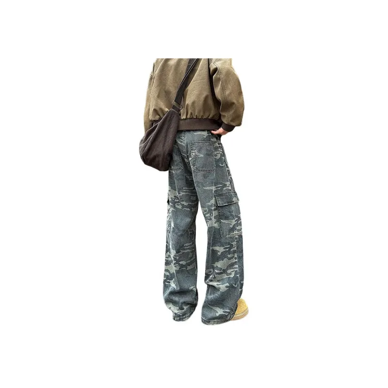 Cost Per Kilo Jeans Unisex Green Camouflage-0