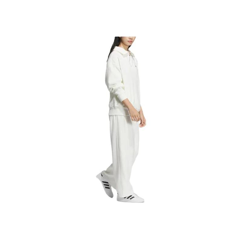Adidas Originals Loose COZY PANT Knitted Sports Pants Women's Jade White-1