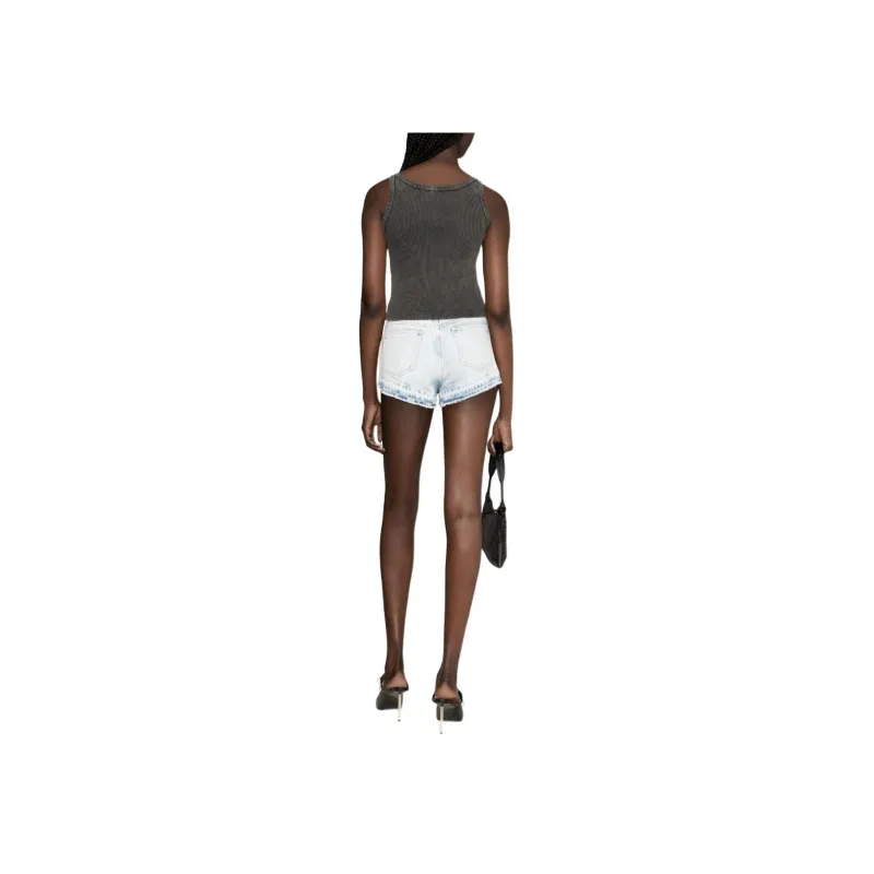 Alessandra Rich Studded Denim Shorts-2
