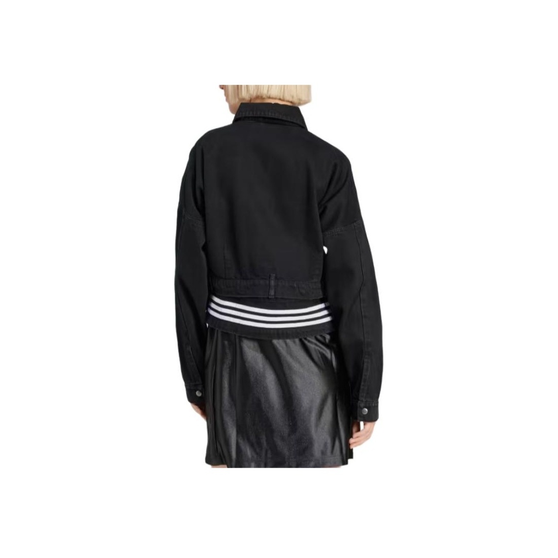 Adidas Originals ADIBREAK Denim Jacket Women's Black - POIZON