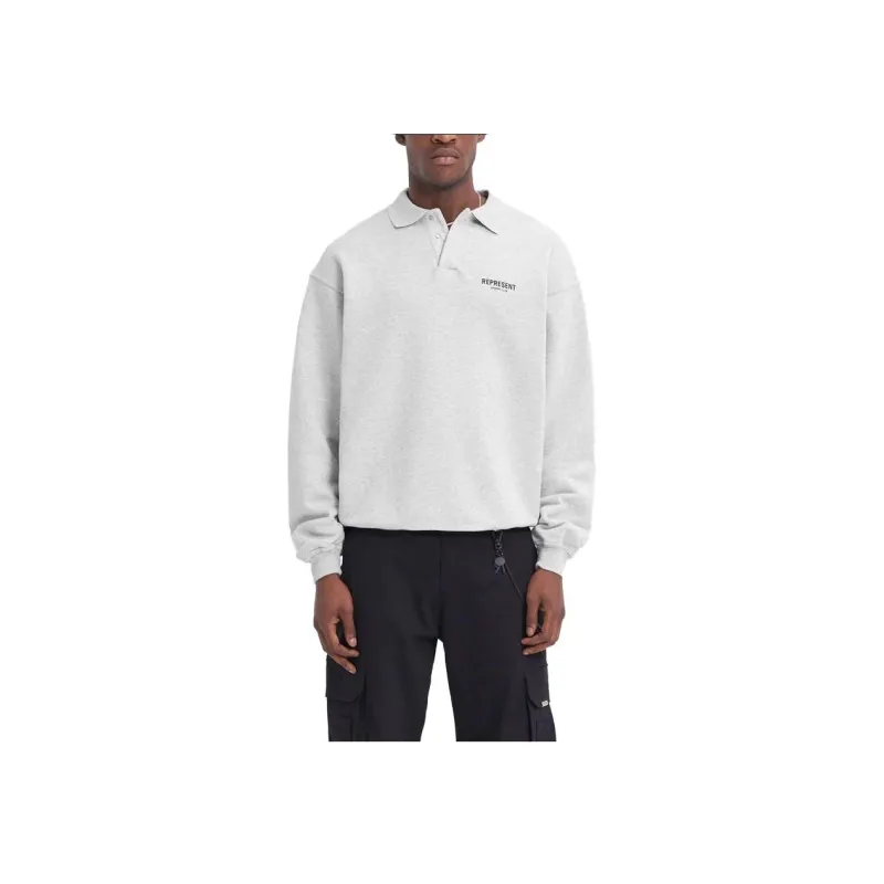 REPRESENT Owners Club Long Sleeve Polo Sweater-3