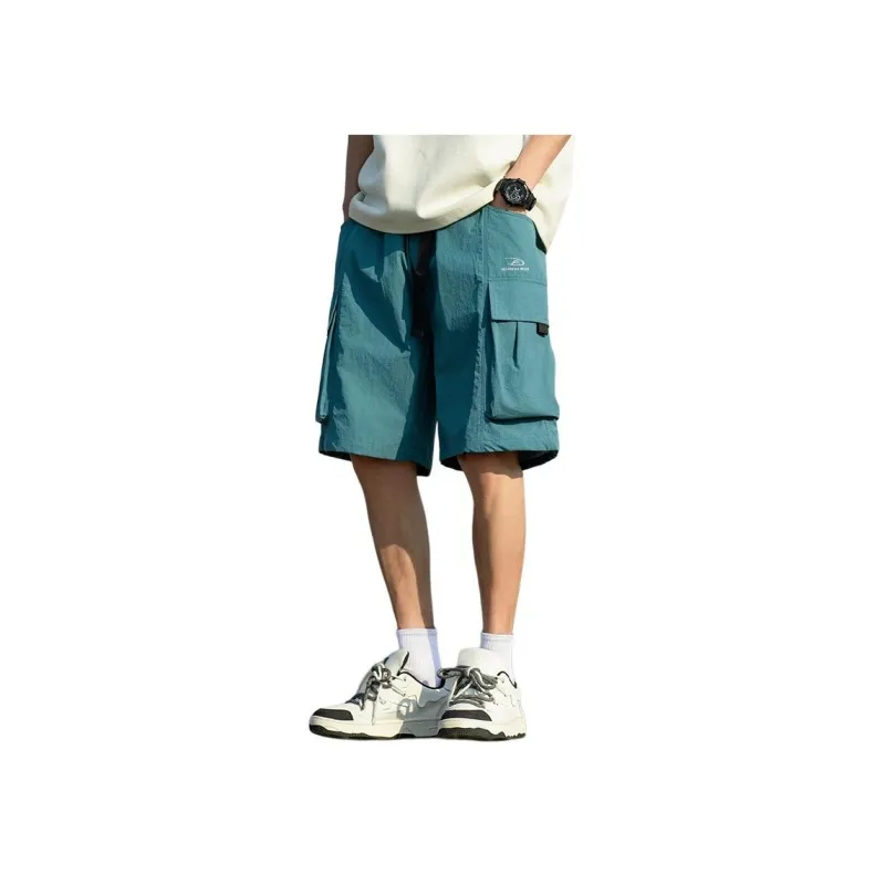 Warrior Huichao Riding The Wind Collection Cargo Shorts Unisex Army Green-15