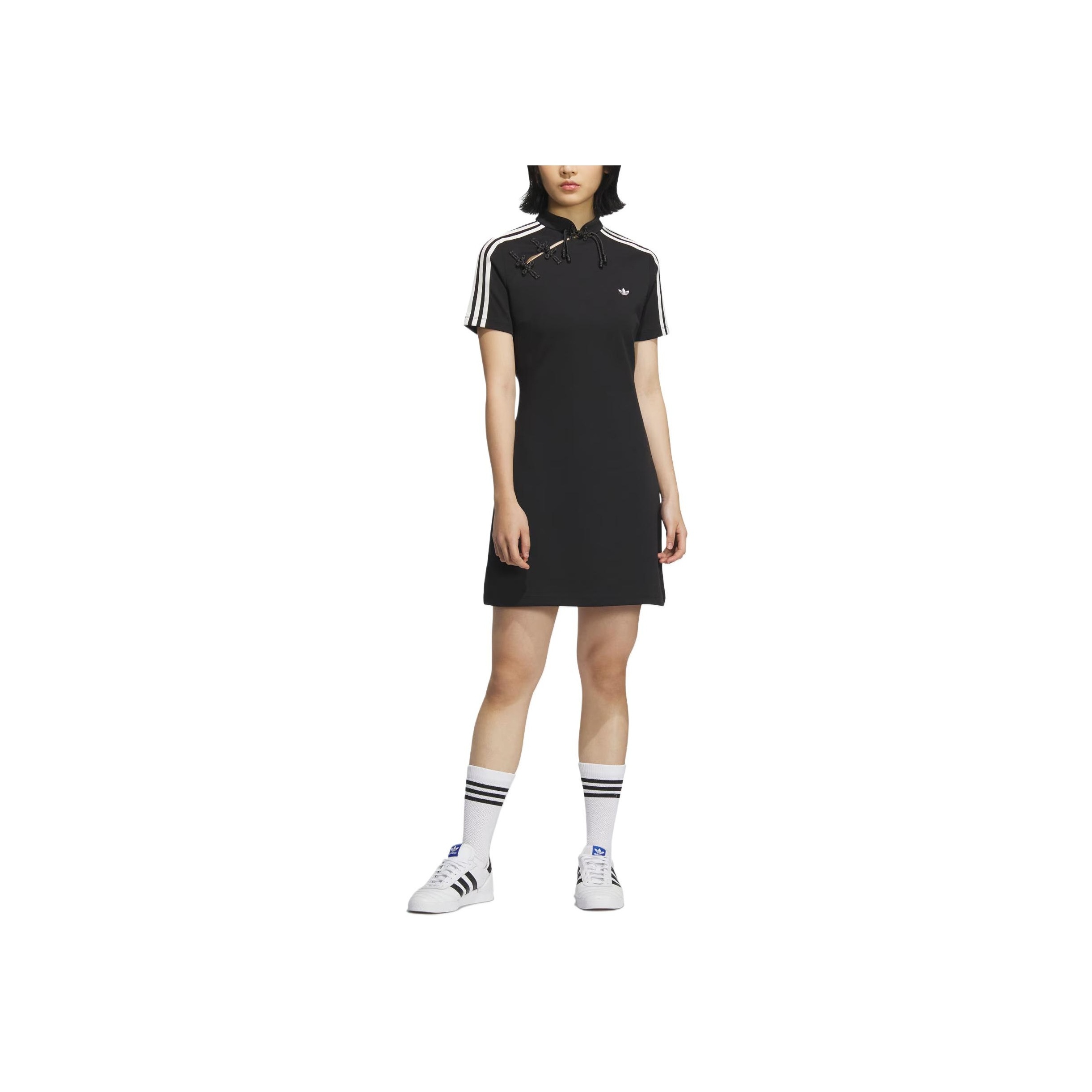 ☆Adidas☆Originals Dress Black Adidas Originals Short Sleeved Dress Women's Black - POIZON