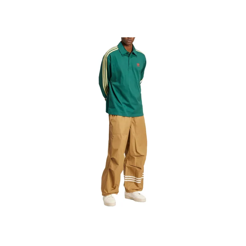 Adidas Originals ADICOLOR Polo Shirt Men's Preppy Green/Chimpanzee Red/Pink Yellow-3