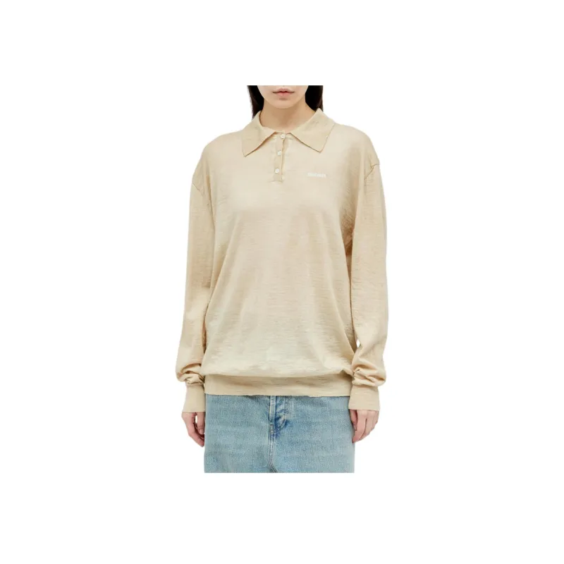 MIU MIU Long Sleeved Knitted Polo Shirt-2
