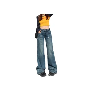 Wen Shan Jeans Women's Wavy Blue
