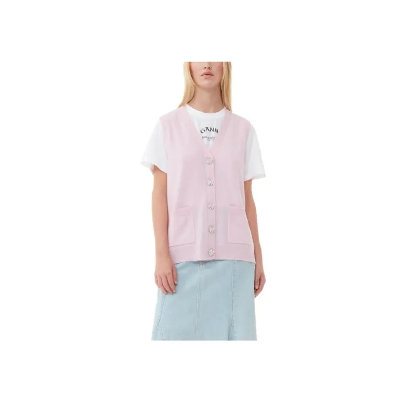 GANNI Vests Women's Pink-2