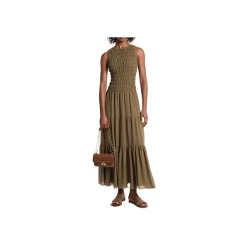 MICHAEL KORS Smocked Georgette Tank Dress
