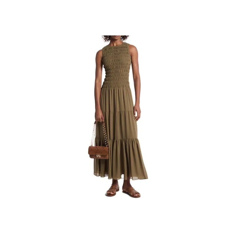 MICHAEL KORS Smocked Georgette Tank Dress-0