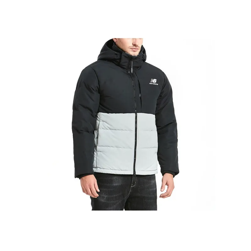 New Balance Down Jacket Men's Black White-4