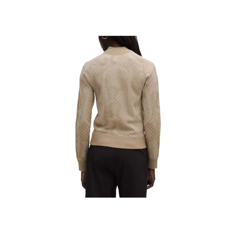 Lululemon x SLNSH Two Tone Fitted Full Zip Sweater Knitwear Women's Mojave Tan/Sheer Oak-1