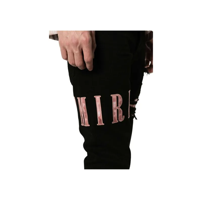 AMIRI Waxed Logo appliqué Skinny Jeans-4