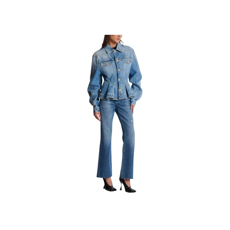 BALMAIN Peplum Denim Jacket-2