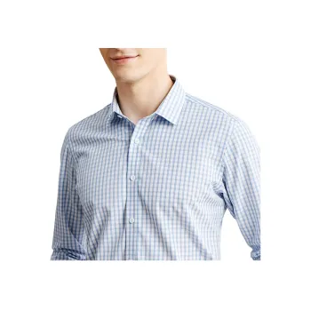 FIRS Long Sleeved Shirts Men's Blue And Green Plaid
