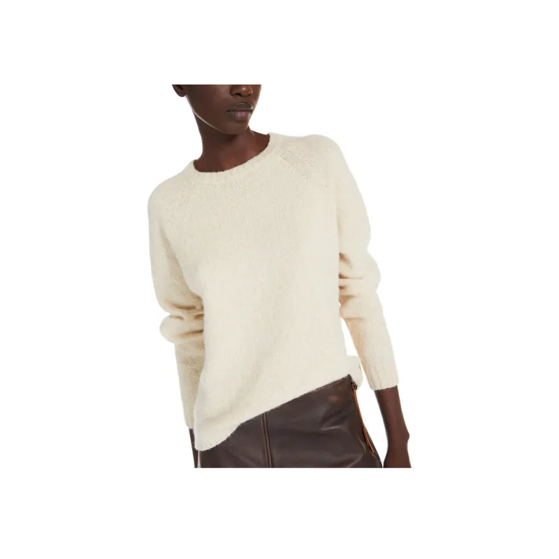 WEEKEND MaxMara Ghiacci Collection Alpaca And Cotton Sweater Women's White-5