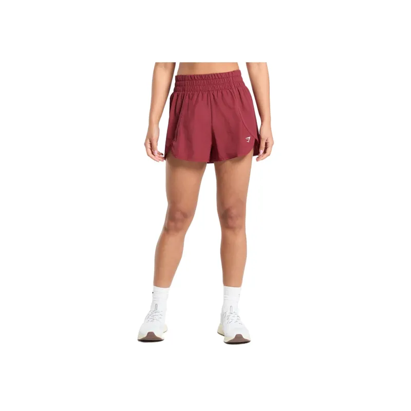 GYMSHARK Retro Waistband Shorts Casual Shorts Women's Red-0