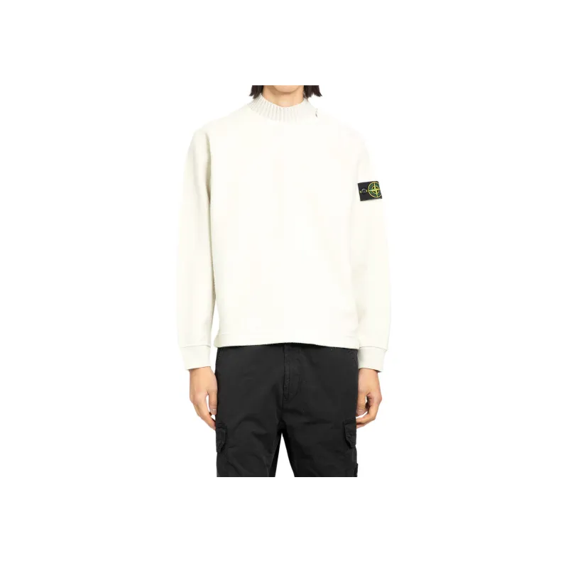STONE ISLAND Compass Motif Mock Neck Layered Sweatshirt-3