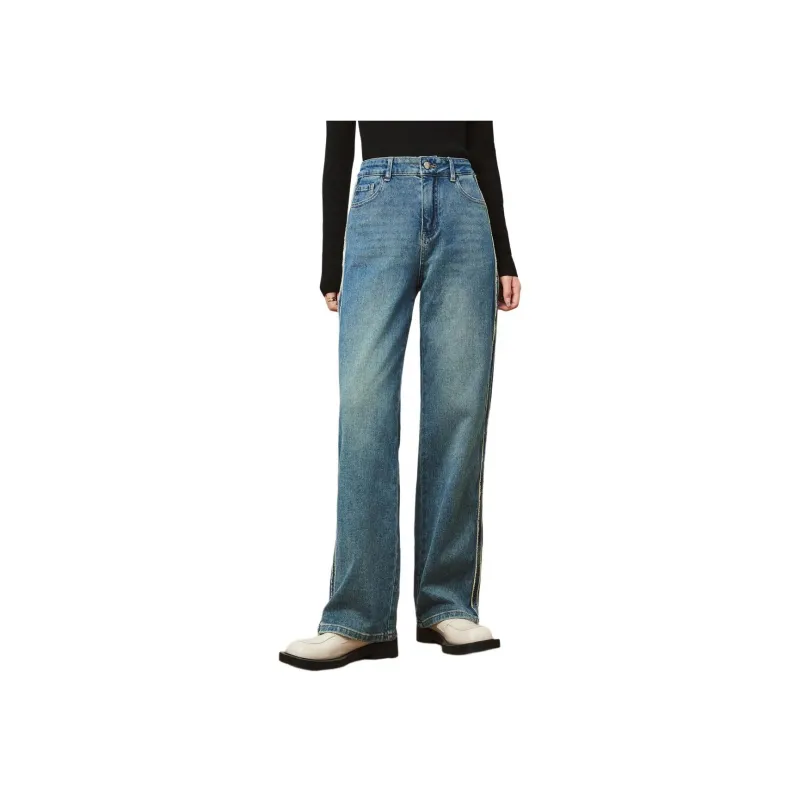 FENHONGMALI Jeans Women's Blue-0