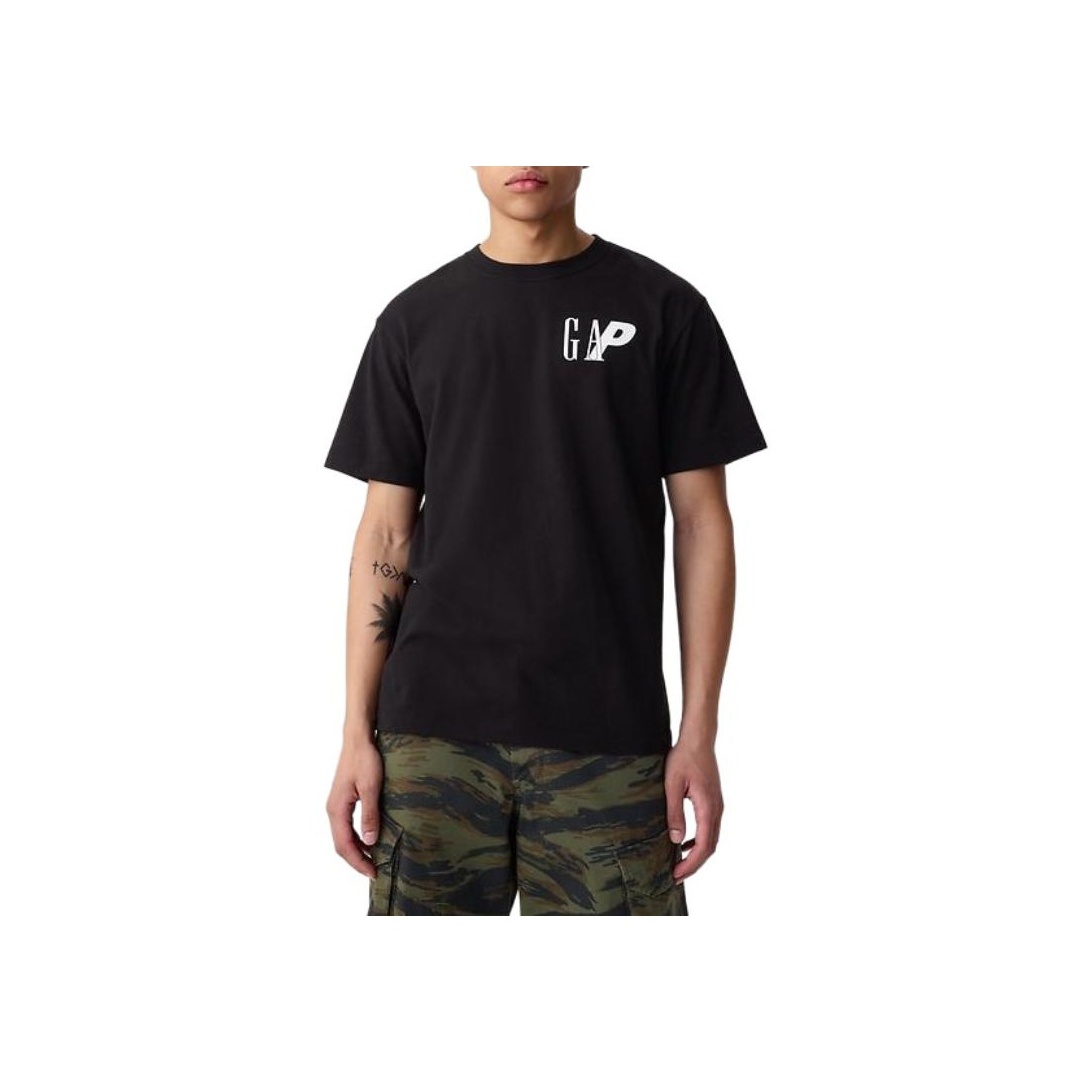 希少】GAP×Palace コラボTシャツ(ブラックLサイズ)