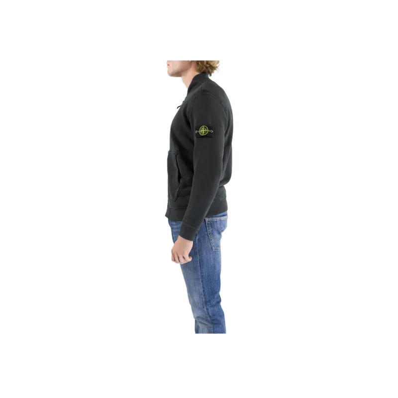 STONE ISLAND Logo Patch Zipped Sweatshirt-3
