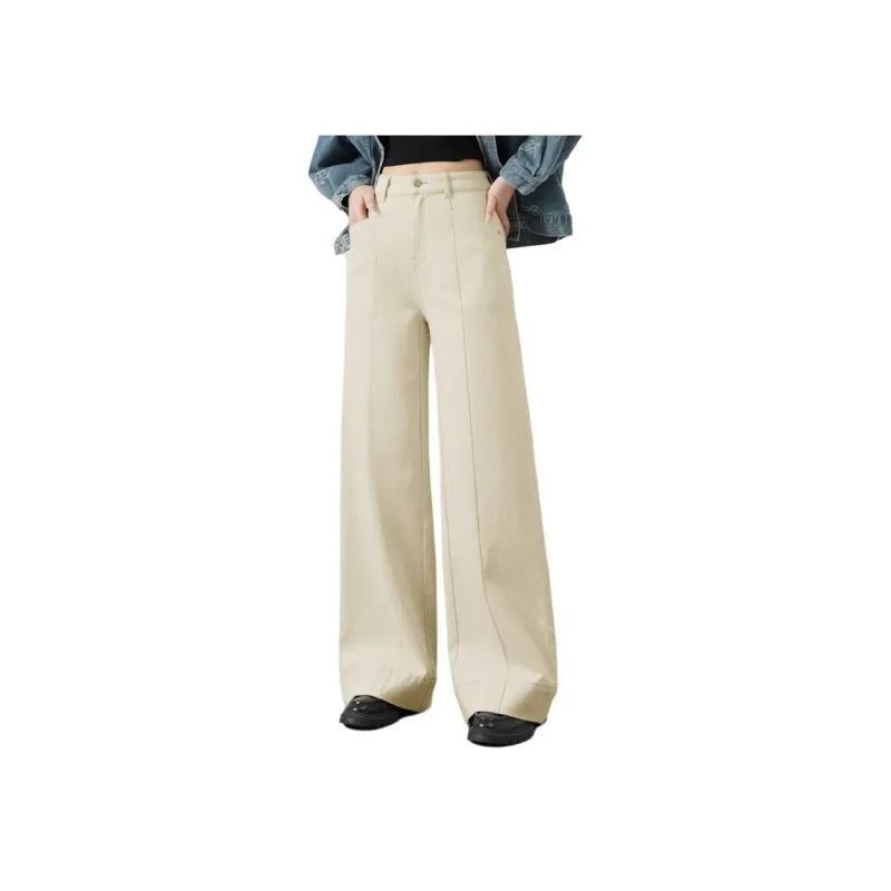 YUNGE Jeans Women's Beige Apricot-0