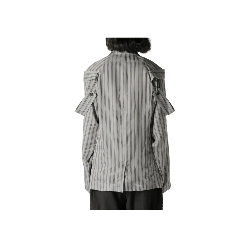 Yohji Yamamoto Epaulette detail Pinstripe Blazer-3