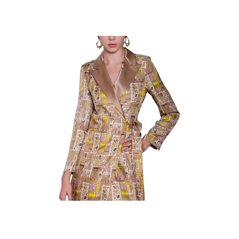 BESIONIA SS23 Long-Sleeved Dresses Women's Brown With Floral Pattern-5