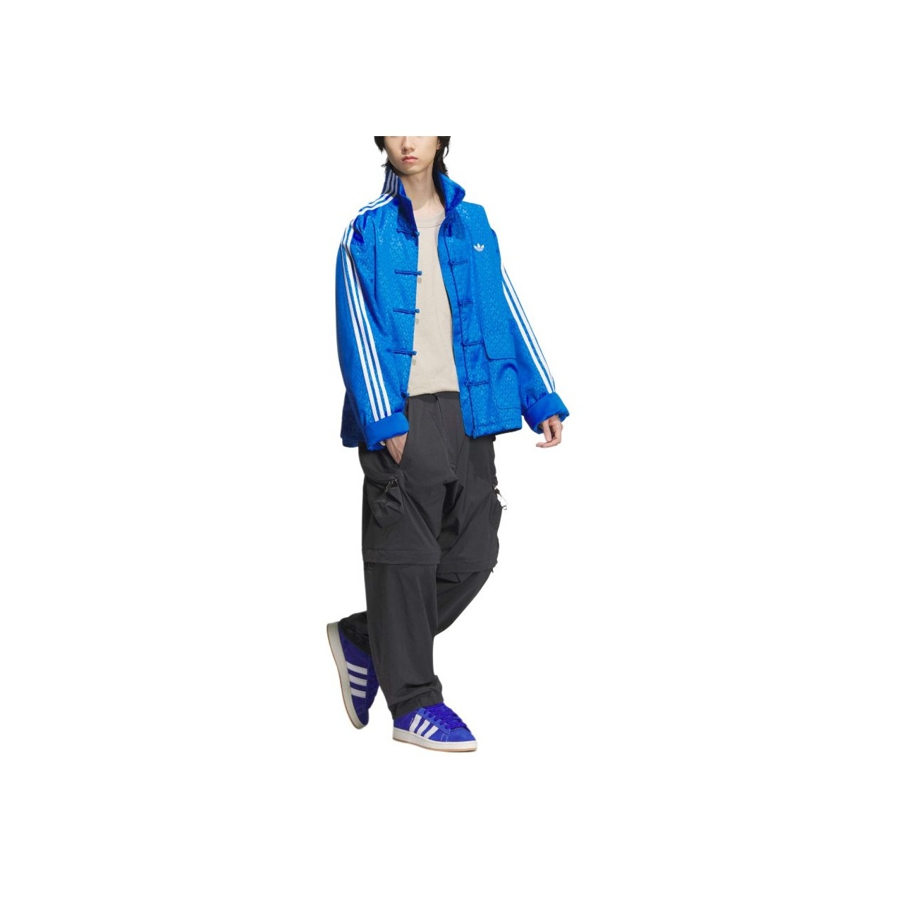 Adidas originals SS24 Chinese Style Button Stand Collar