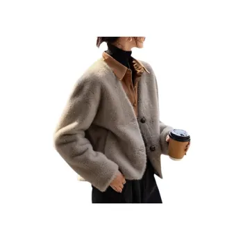 Mo Han Yi Mei Velvet feel Coat Women's Light Heather Gray