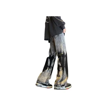 CORNILOT Fashion Essentials Jeans Unisex Black Gray Classic Color Scheme