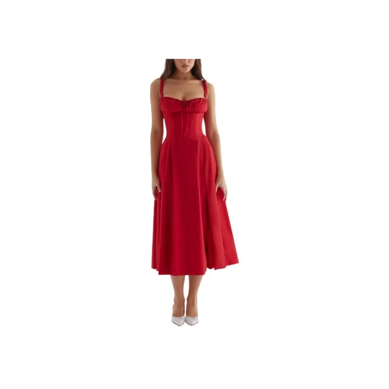 HOUSE OF CB Slip Dress Women's Red Rose-2