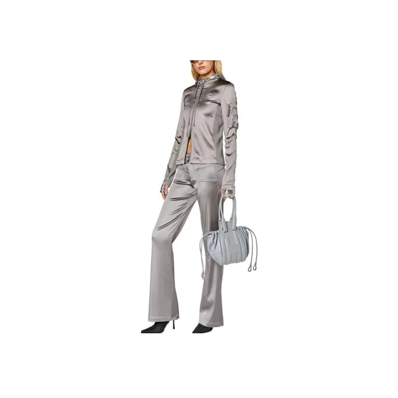 DIESEL Shiny Stretch Satin Track Jacket-1