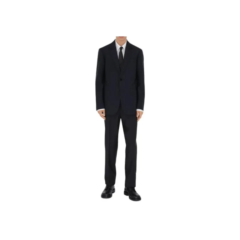 Burberry Wool Tailored Jacket Jackets & Coats Men's Marine Blue-1
