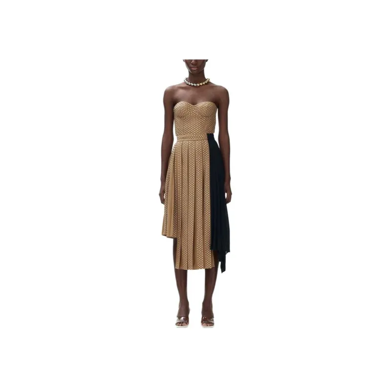 Rokh H&M Wool Blend Studded Corset Top Dark Beige-1