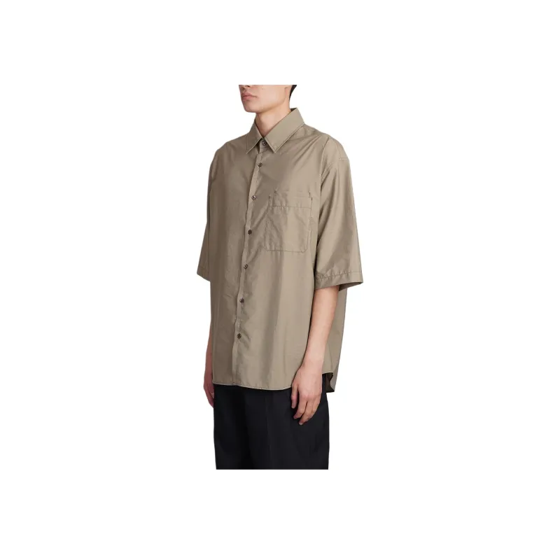 Lemaire Button Up Curved Hem Shirt-3